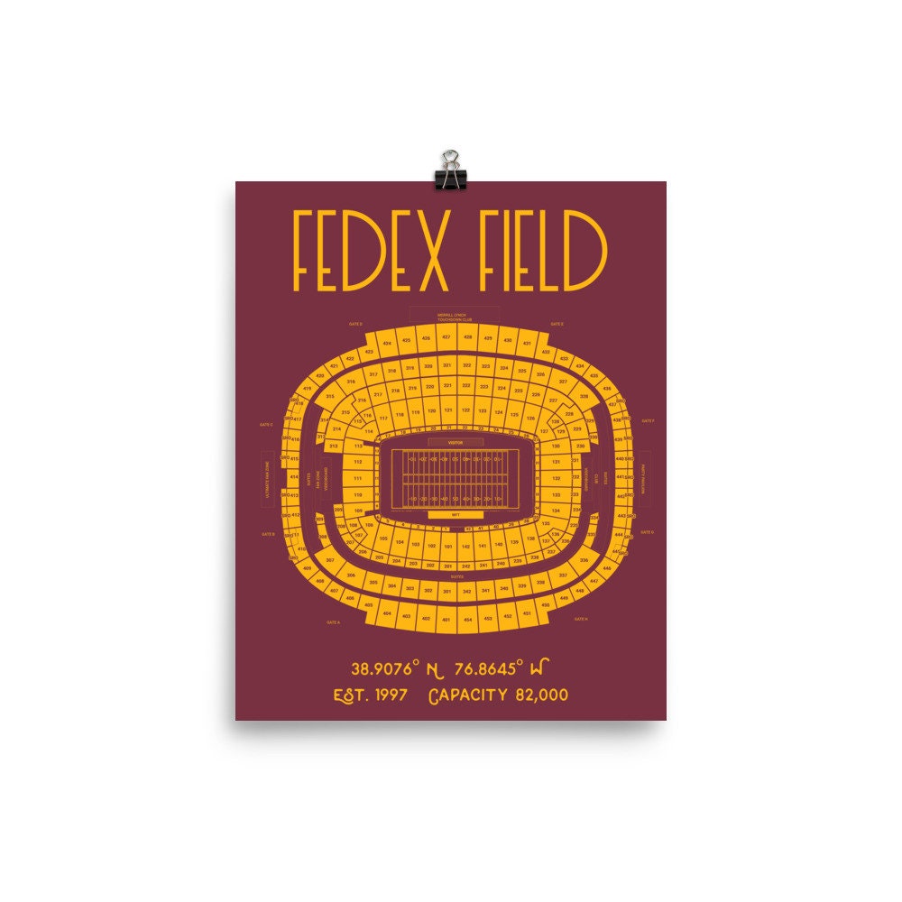 Washington Commanders Football Team FedEx Field Stadium Poster Print