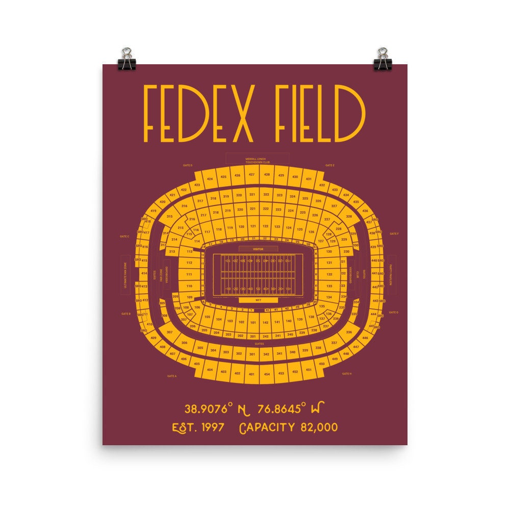 Washington Commanders Football Team FedEx Field Stadium Poster