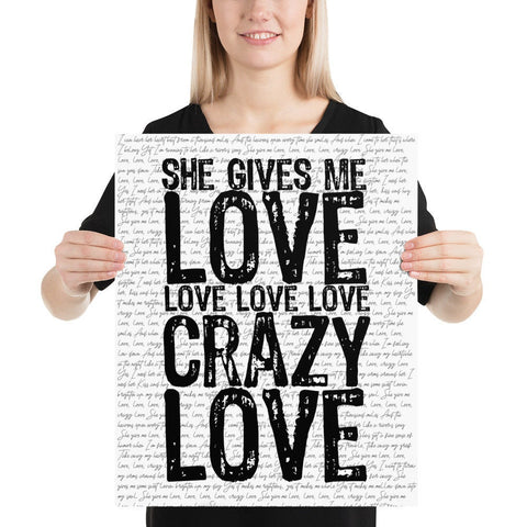 Van Morrison Crazy Love | Music Lyric Art Print | She Gives Me Love Crazy Love - Stadium Prints