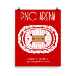 NC State University Basketball PNC Arena Poster - Stadium Prints