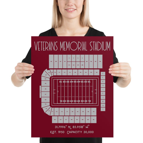 Troy University Football Veterans Memorial Stadium Poster - Stadium Prints