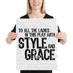 Notorious BIG- To All The Ladies In This Place With Style and Grace | Vintage Music Lyrics Print - Stadium Prints