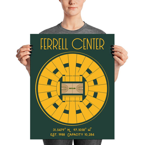 Baylor University Basketball Ferrell Center Poster - Stadium Prints