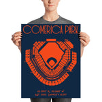 Detroit Tigers Comerica Park Stadium Poster Print - Stadium Prints