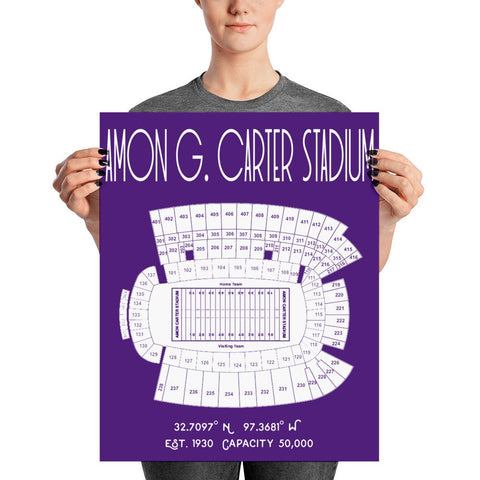 Texas Christian University TCU Football Stadium Poster Print - Stadium Prints
