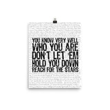 Notorious BIG / Juicy Lyric Art Print | You Know Very Well Who You Are. Reach For The Stars - Stadium Prints