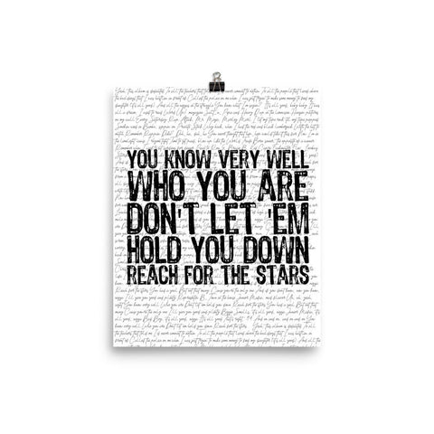 Notorious BIG / Juicy Lyric Art Print | You Know Very Well Who You Are. Reach For The Stars - Stadium Prints