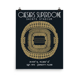 New Orleans Saints Caesars Superdome Stadium Poster Print - Stadium Prints