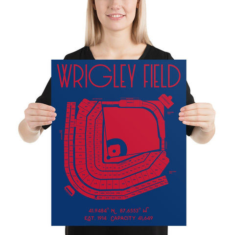Chicago Cubs Wrigley Field Stadium Poster Print - Stadium Prints