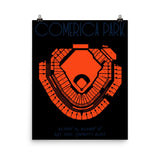 Detroit Tigers Comerica Park Stadium Poster Print - Stadium Prints