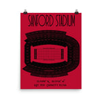 University of Georgia Sanford Stadium Seating Chart Poster - Stadium Prints