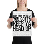 Keep Ya Head Up - Tupac | Music Lyric Art Print - Stadium Prints