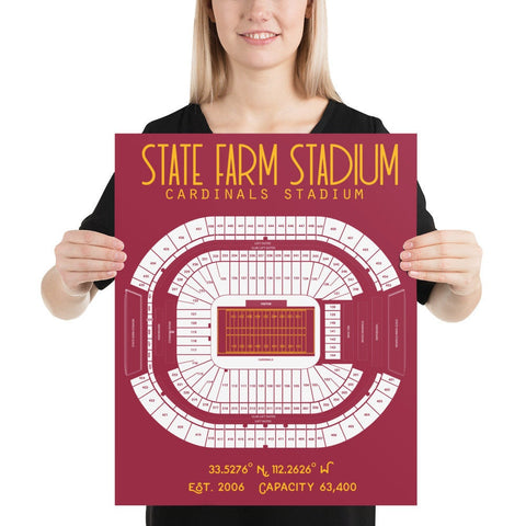 Arizona Cardinals State Farm Stadium Poster Print - Stadium Prints