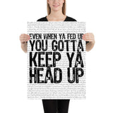 Keep Ya Head Up - Tupac | Music Lyric Art Print - Stadium Prints