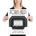 Detroit Lions Ford Field Stadium Poster Print - Stadium Prints