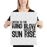 Listen to the Wind Blow / Watch the Sun Rise | Fleetwood Mac Lyric Art Print - Stadium Prints