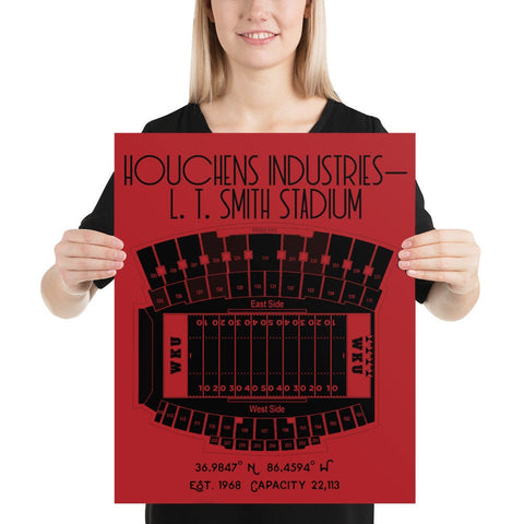 Western Kentucky University Hilltoppers Football - Houchens Industries–L. T. Smith Stadium - Stadium Prints