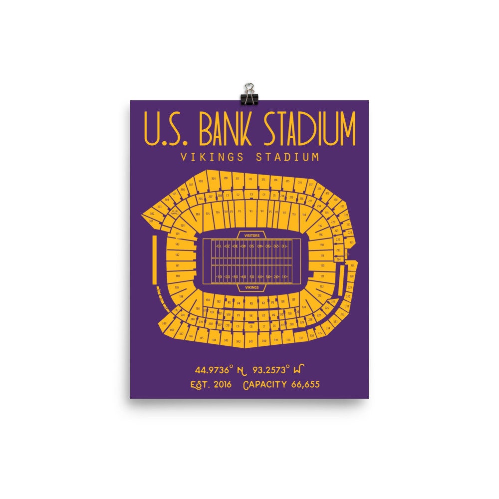 Minnesota Vikings US Bank Stadium Poster