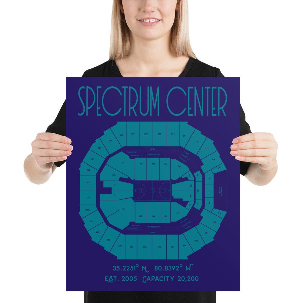 Charlotte Hornets Spectrum Center Stadium Poster Print