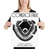 Detroit Tigers Comerica Park Stadium Poster Print - Stadium Prints