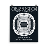 New Orleans Saints Caesars Superdome Stadium Poster Print - Stadium Prints