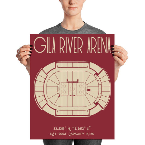 Arizona Coyotes Gila River Arena Stadium Poster Print - Stadium Prints