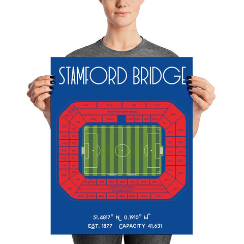Chelsea FC Stamford Bridge Stadium Poster Print - Stadium Prints