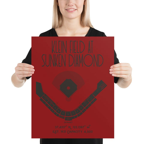 Stanford Baseball Klein Field At Sunken Diamond Stadium Poster Print - Stadium Prints