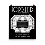 Detroit Lions Ford Field Stadium Poster Print - Stadium Prints