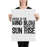 Listen to the Wind Blow / Watch the Sun Rise | Fleetwood Mac Lyric Art Print - Stadium Prints