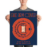 University of Illinois Basketball State Farm Center Poster - Stadium Prints
