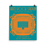 Miami Dolphins Hard Rock Stadium Poster Print - Stadium Prints