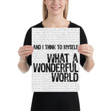 Louis Armstrong- And I Think to Myself What a Wonderful World | Music Lyric Art Print - Stadium Prints