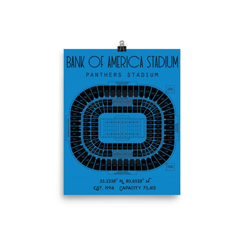 North Carolina UNC Football Kenan Memorial Stadium Poster Print - Stadium Prints