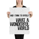 Louis Armstrong- And I Think to Myself What a Wonderful World | Music Lyric Art Print - Stadium Prints