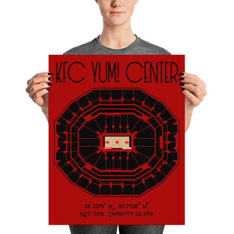 Louisville Basketball KFC Yum! Center Poster - Stadium Prints