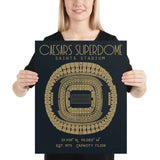 New Orleans Saints Caesars Superdome Stadium Poster Print - Stadium Prints