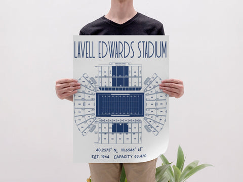BYU Brigham Young Football Stadium Poster Print - Stadium Prints