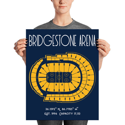 Nashville Predators Bridgestone Arena Stadium Poster Print - Stadium Prints