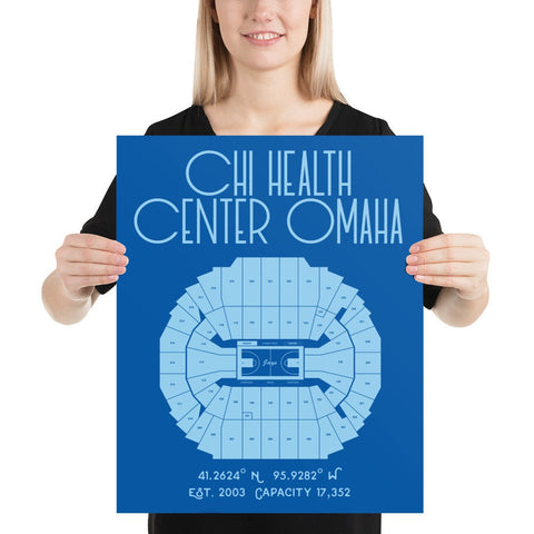 Creighton Basketball CHI Health Center Omaha Stadium Poster Print - Stadium Prints
