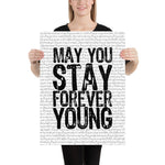 May You Stay Forever Young - Bob Dylan | Music Lyric Art Print - Stadium Prints