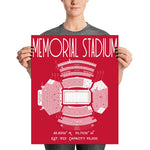 Nebraska Memorial Stadium Cornhuskers Football Poster - Stadium Prints