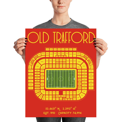 Manchester United Old Trafford Stadium Poster Print - Stadium Prints