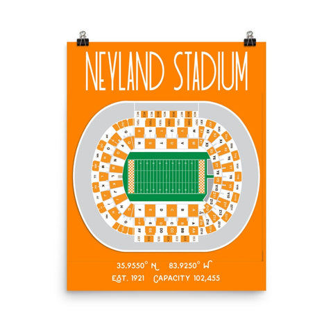 University of Tennessee Volunteers Football Neyland Stadium Poster - Stadium Prints