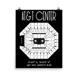 San Antonio Spurs AT&T Center Stadium Poster Print - Stadium Prints