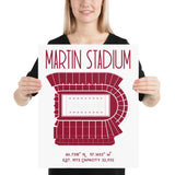 Washington State Football Martin Stadium Poster Print - Stadium Prints