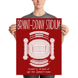 Alabama Roll Tide Bryant Denny Stadium Poster Print - Stadium Prints