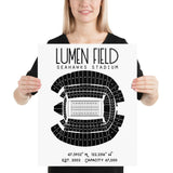 Seattle Seahawks Lumen Field Field Stadium Poster - Stadium Prints