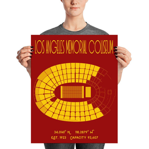 University Southern California USC Los Angeles Memorial Coliseum Poster - Stadium Prints