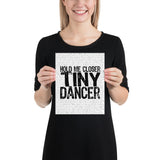 Elton John Tiny Dance | Music Lyric Art Print | Hold me Closer Tiny Dancer - Stadium Prints